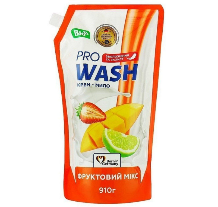 PRO WASH Рідке крем-мило дой-пак 910г Фруктовий мікс NEW, шт